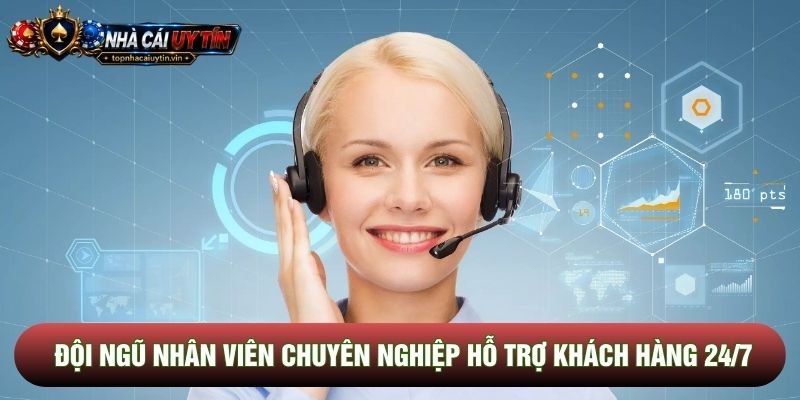Đội ngũ nhân viên chuyên nghiệp hỗ trợ khách hàng 24/7
