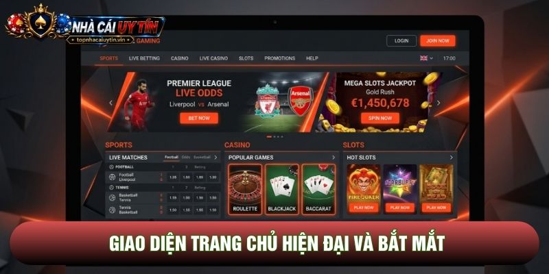 Giao diện trang chủ hiện đại và bắt mắt