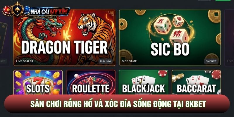 Sân chơi rồng hổ và xóc đĩa sống động tại 8kbet